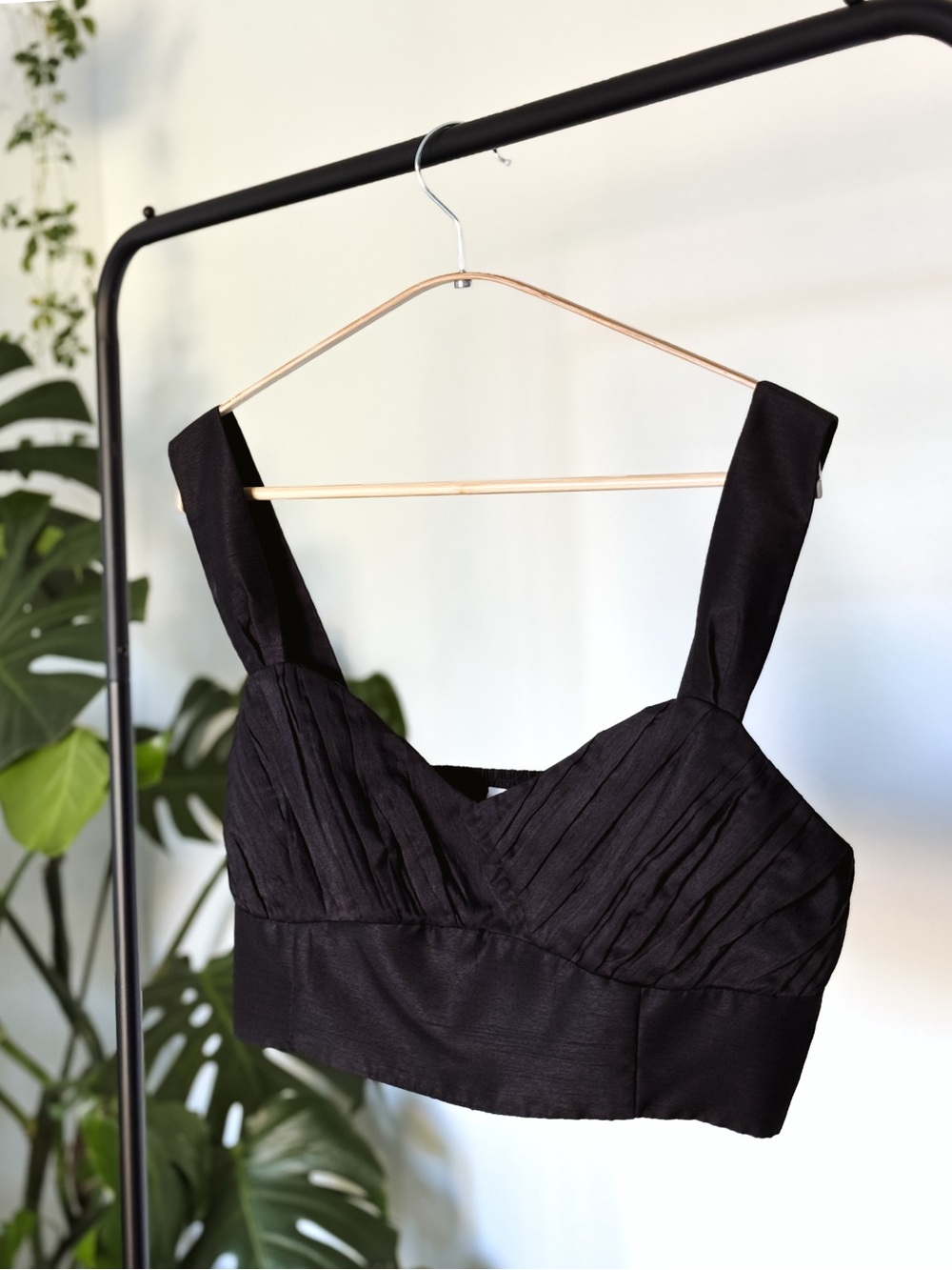 Aritzia Wilfred Rhapsody Bustier Crop Top Blouse Black - Size 10